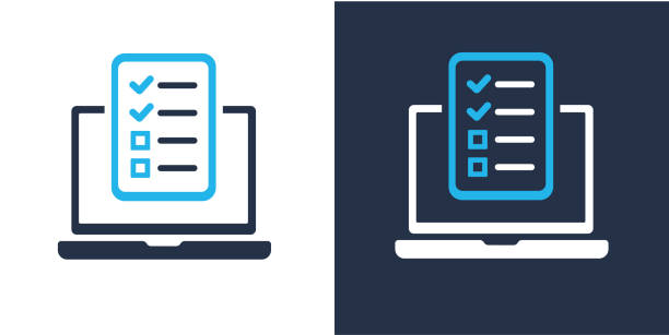 stockillustraties, clipart, cartoons en iconen met online test icon. solid icon vector illustration. for website design, logo, app, template, ui, etc. - schadeformulier