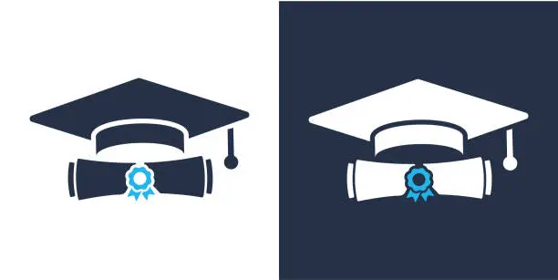 Vector illustration of Graduation icon. Solid icon vector illustration. For website design, logo, app, template, ui, etc.