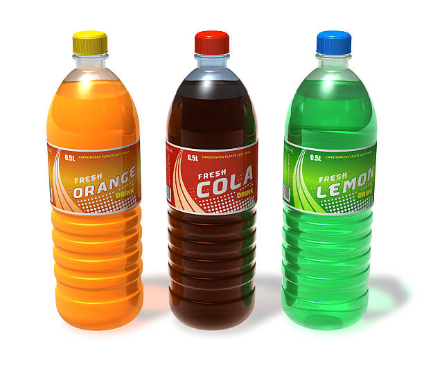 Various refreshing drinks in plastic bottles See also: soda bottle stock pictures, royalty-free photos & images