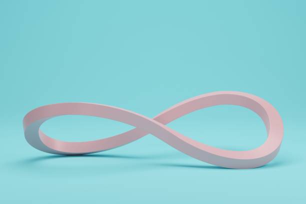 istock Symbol infinity on blue pastel color background. 3d rendering, 3d illustration 1474591632