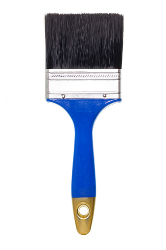 Blue paint brush isolated on white background