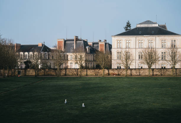 Close-up on exterior facade decoration of Blois Castle