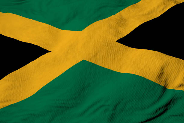 drapeau jamaïcain en rendu 3d - jamaican culture photos et images de collection