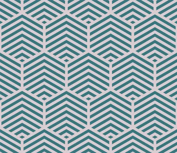 Vector illustration of Geometric Hexagons Bold Lines Seamless Pattern With Experimental Color Palette