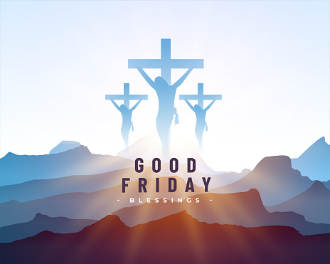 good friday religious background for spiritual faith and belief vector