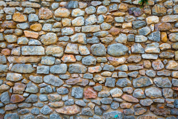 Texture of historic stone wall from city wall for backgrounds and presentations stock photo