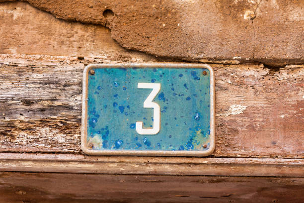 istock Old Weathered House Number 3, Tile on Wall 1474610279