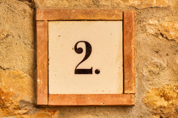istock Old Weathered House Number 2, Tile on Wall 1474610297