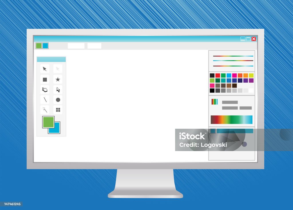 Monitor With Software Stock Illustration - Download Image Now - Art ...