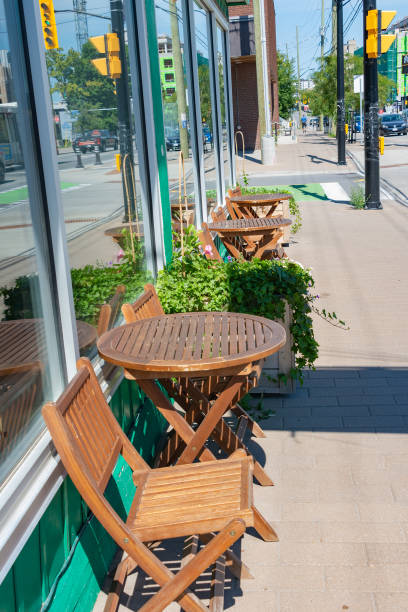 istock Tables on the sidewalk near the cafe 1474614695