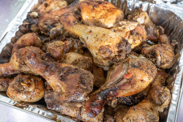 istock grilled chicken thighs ready to eat at a party 1474616486
