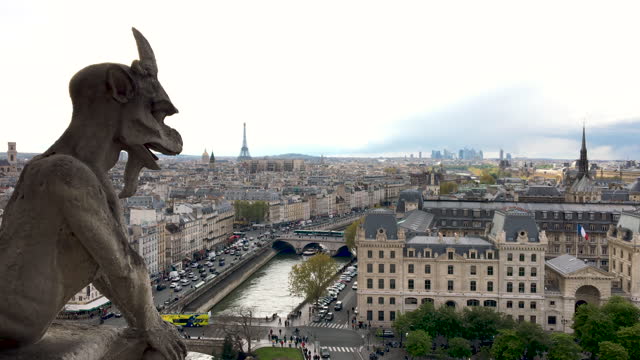 Panoramic Paris Cityscape from Notre Dame