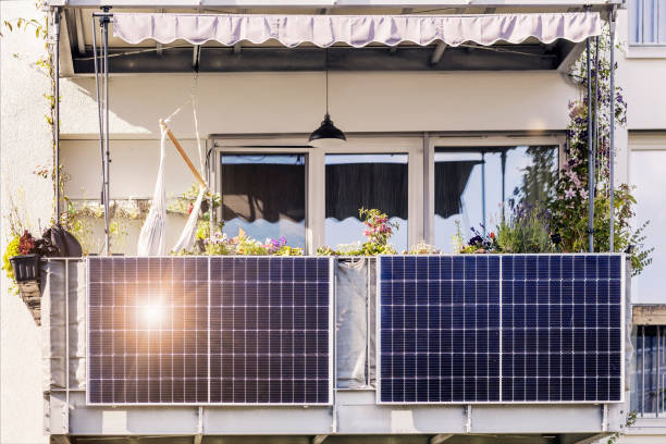 istock Solar Panel of Modern Apartment Building Balcony 1474616559