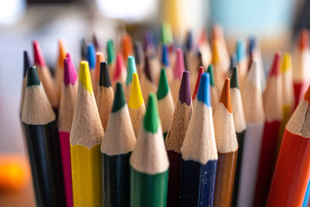 istock Collection of Coloring pencils in a cup container 1474616631