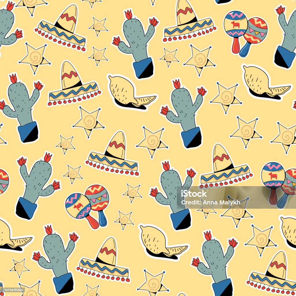 Vector Illustration With Design For The Mexican Holidaypattern With vector-illustration-with-design-for-the-mexican-holidaypattern-with
