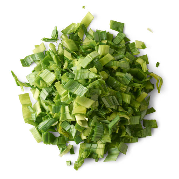 istock pile of chopped leek leaves, isolated 1474621232