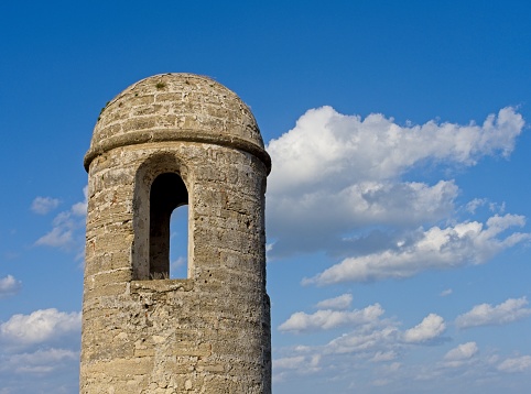 Antiaircraft tower of Luftwaffe in Vienna is large ground-based concrete blockhouses armed with air defense, used by Luftwaffe during Second World War from air bombardments by anti-Hitler coalition.