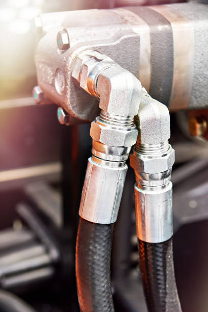 istock Hydraulic hoses on industrial machine 1474622151