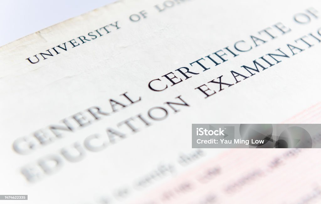 Close Up Of A General Certificate Of Education Examination Stock Photo close-up-of-a-general-certificate-of-education-examination-stock-photo