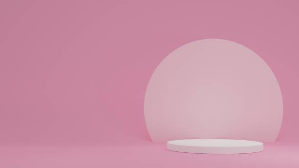 istock white Product Stand in pink room ,Studio Scene For Product ,minimal design,3D rendering 1474626851