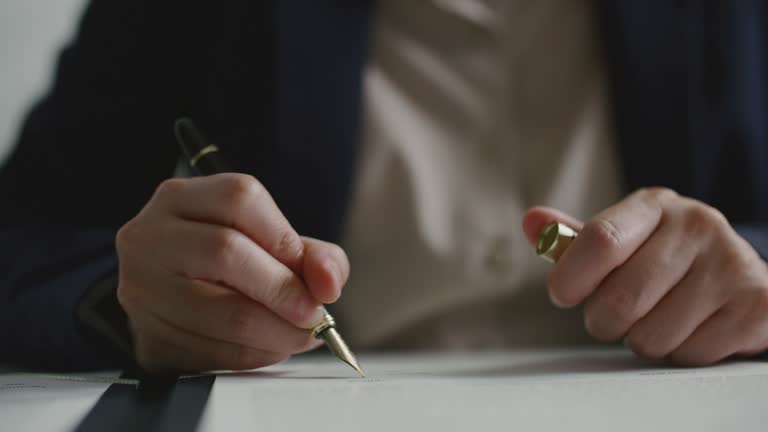 Businessman signing a contract investment professional document agreement