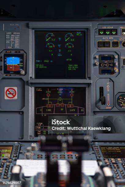Control System Cockpit Board Control Panel In Cockpit Stock Photo - Download Image Now - Aerospace ...