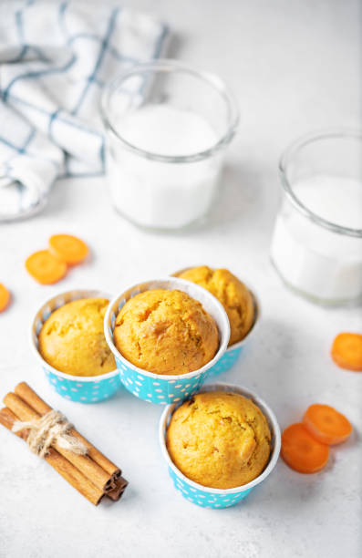 istock Carrot muffins with drink 1474630427
