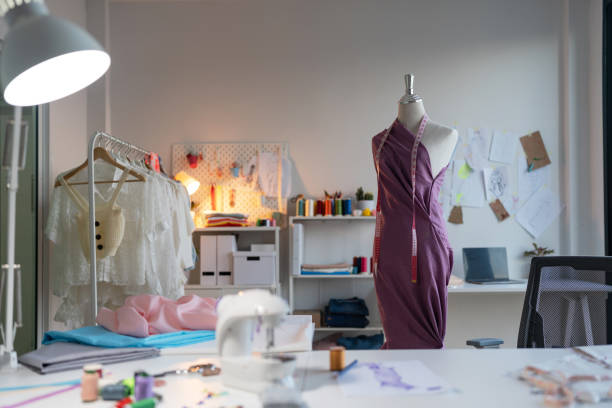istock Fashion Design Studio, Workplace with sew manikins 1474632117