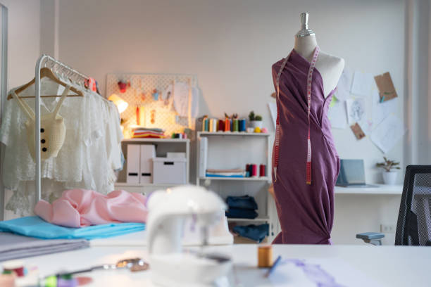 istock Fashion Design Studio, Workplace with sew manikins 1474632120