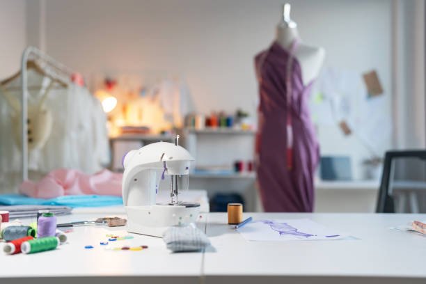 istock Fashion Design Studio, Workplace with sew manikins 1474632121