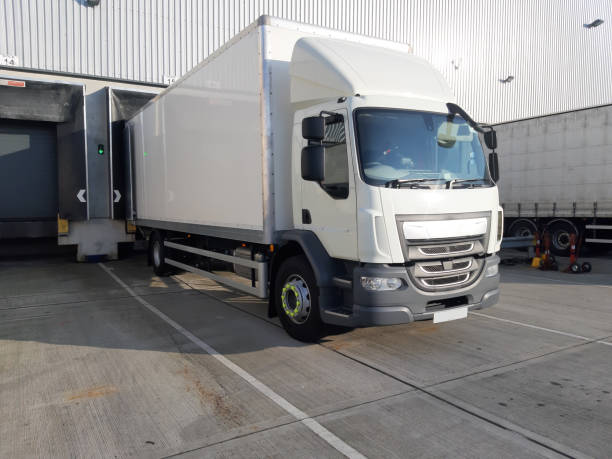 istock Truck parked in the loading bay - rigid lorry 1474633091