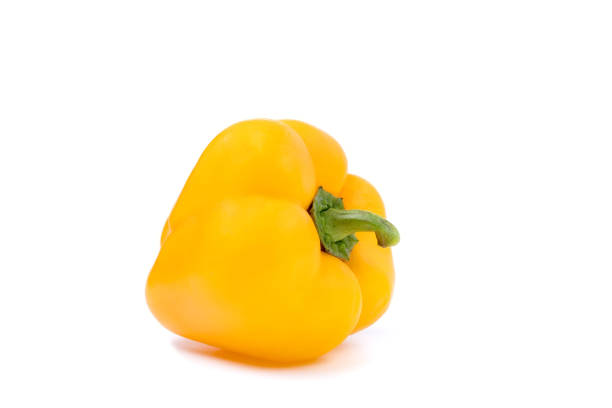 Yellow Bell pepper isolated on white. With clipping path. Peppers. Paprika
