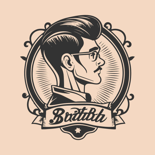 istock stamp for a barber shop logo vector illustration. man with beard or moustache 1474636017