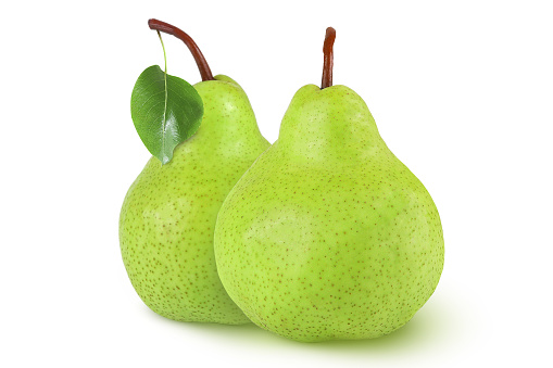 Pears on an isolated white background.