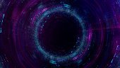 Abstract Purple Blue and Green Circle HUD Dashboard Dark Cyberspace Background