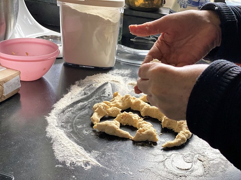Retired couple enjoy making scones