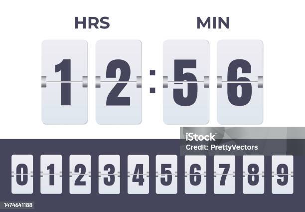 Countdown Number Counter Time Timer Score Isolated Set Vector Flat ...