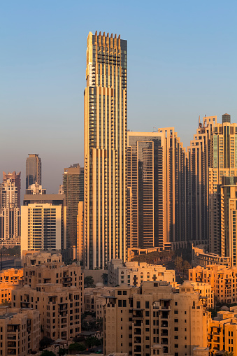 apartment buildings in dubai city, united arab emirates.