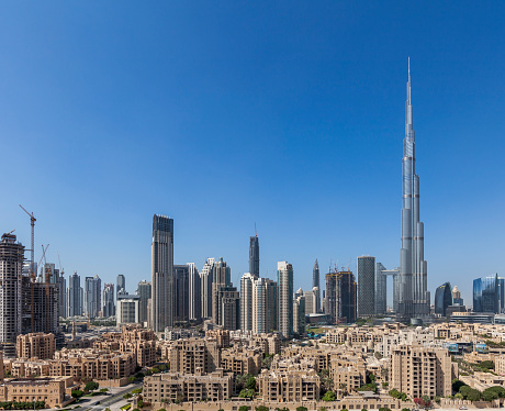 dubai city skyline in united arab emirates.
