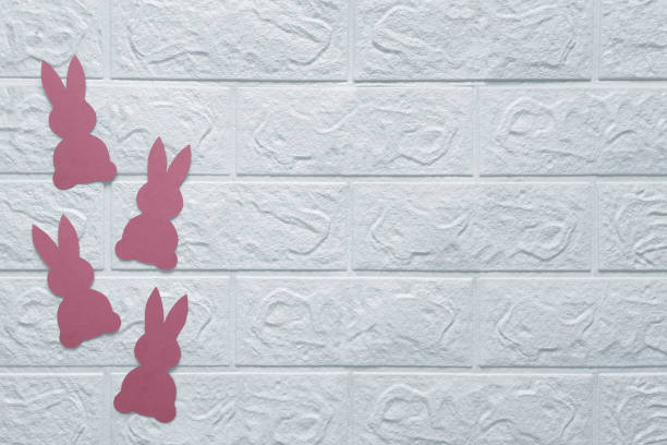 istock Happy Easter concept. Copy space. DIY paper crafts for kids. Top view. 1474643186