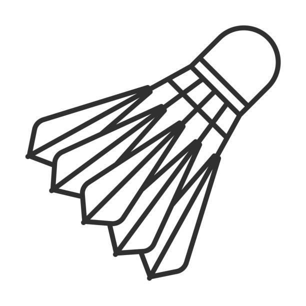 ilustrações de stock, clip art, desenhos animados e ícones de badminton shuttlecock icon. badminton ball. vector illustration. - badminton racket isolated white
