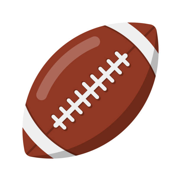 American football ball flat icon. Vector illustration. American football ball flat icon. Vector illustration. Eps 10. reenactment stock illustrations