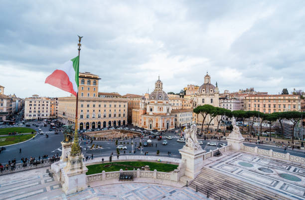 istock View on Venice square (Piazza Venezia) from the Vittoriano 1474649008
