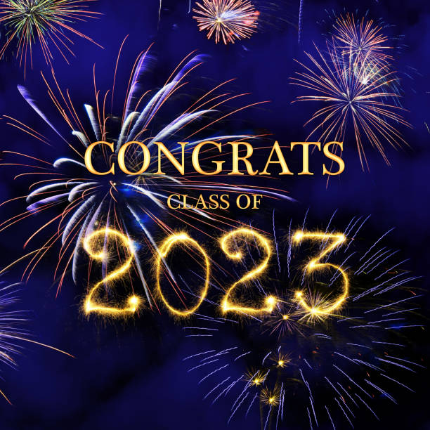istock CONGRATS CLASS of 2023 lettering with beautiful fireworks 1474651455
