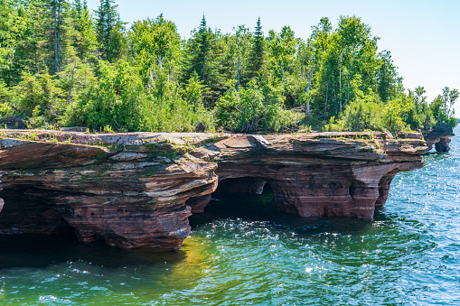 Apostle Islands National Lakeshore is known for the eroded 'sea caves' found along the shore of Devils Island