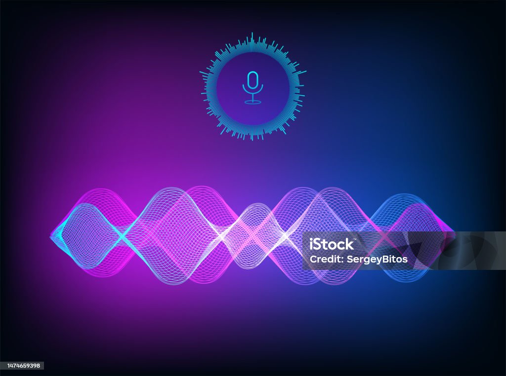 Voice Image Sound Wave Voice Assistant Concept Stock Illustration - Download Image ...