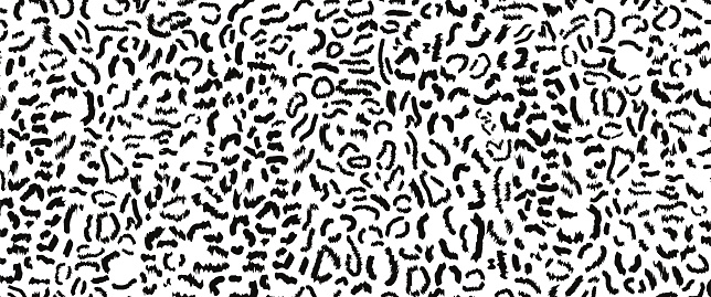 Leopard vector black and white fur pattern. Animal design background for for fabric, textile, design, advertising banner. Stylish fashionable wild leopard print. Vector illustration