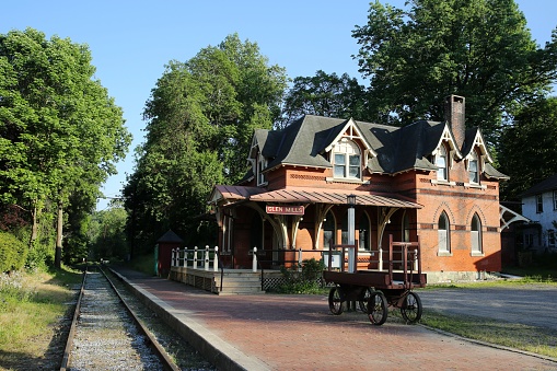 Glen Mills train station in the suburb of Philadelphia, Pennsylvania