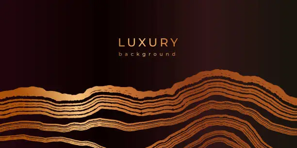 Vector illustration of Luxury golden background with wooden texture