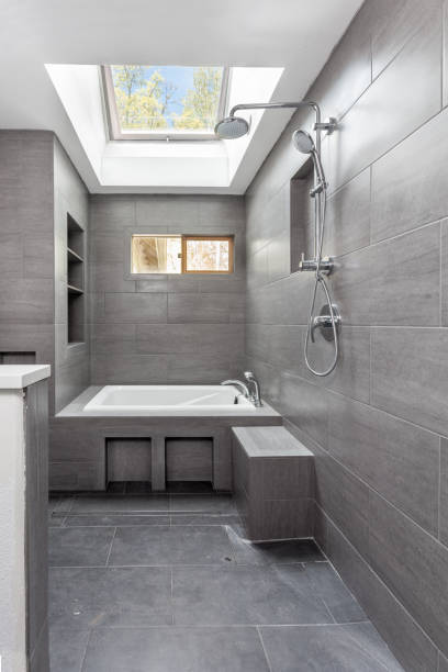 istock Wetroom tiled and plumbed 1474672281